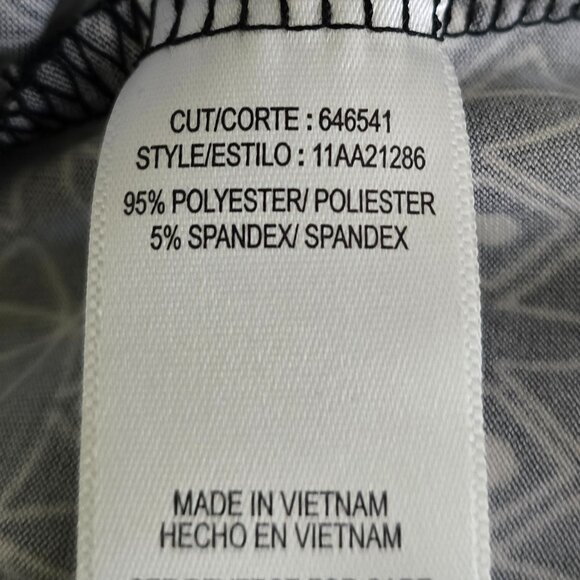 HeartSoul Women's Black/White Geometric Ruffle Neck Top | Size Large NWT - Picture 12 of 13